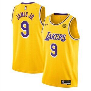 Mens Bronny James Jr Yellow Stitched Jersey